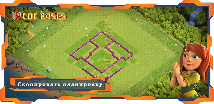 COC базы стен защиты База TH6 с ссылкой, Анти 2 звезды, Анти 3 звезды, Анти-Воздух, Анти трофей планировка - Clash of Clans (05)