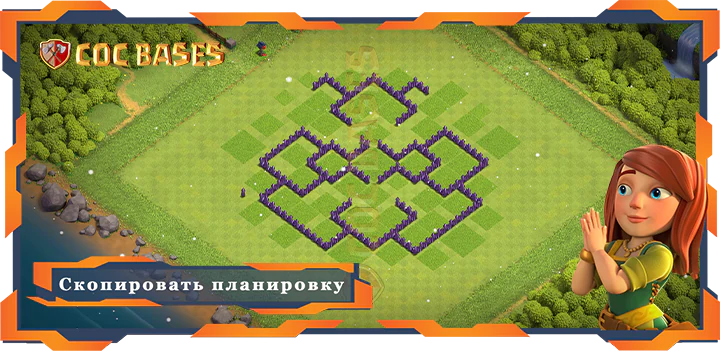 Топ Защиты База TH7 со Ссылкой, Анти Трофей, Анти Всё Планировка - Clash of Clans (11)