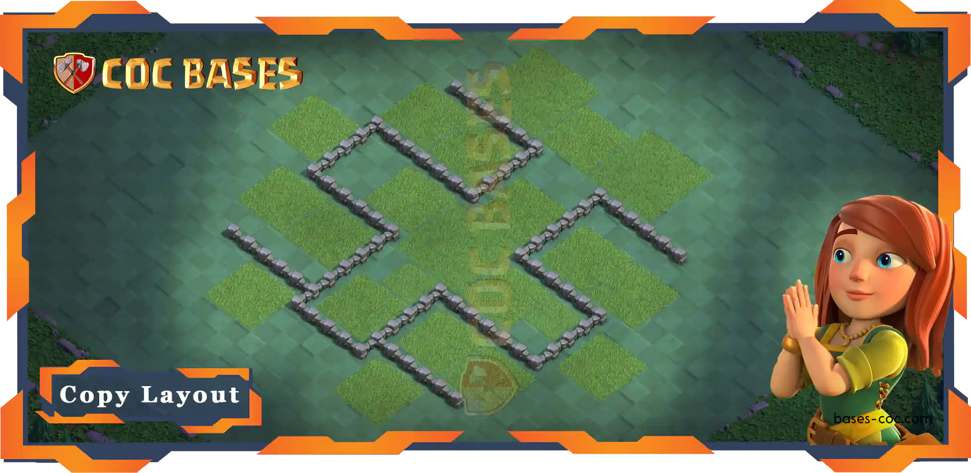 Coc Builder Bases Wall Best Builder Hall Level 4 Base with Link - Clash of Clans BH04 (19)