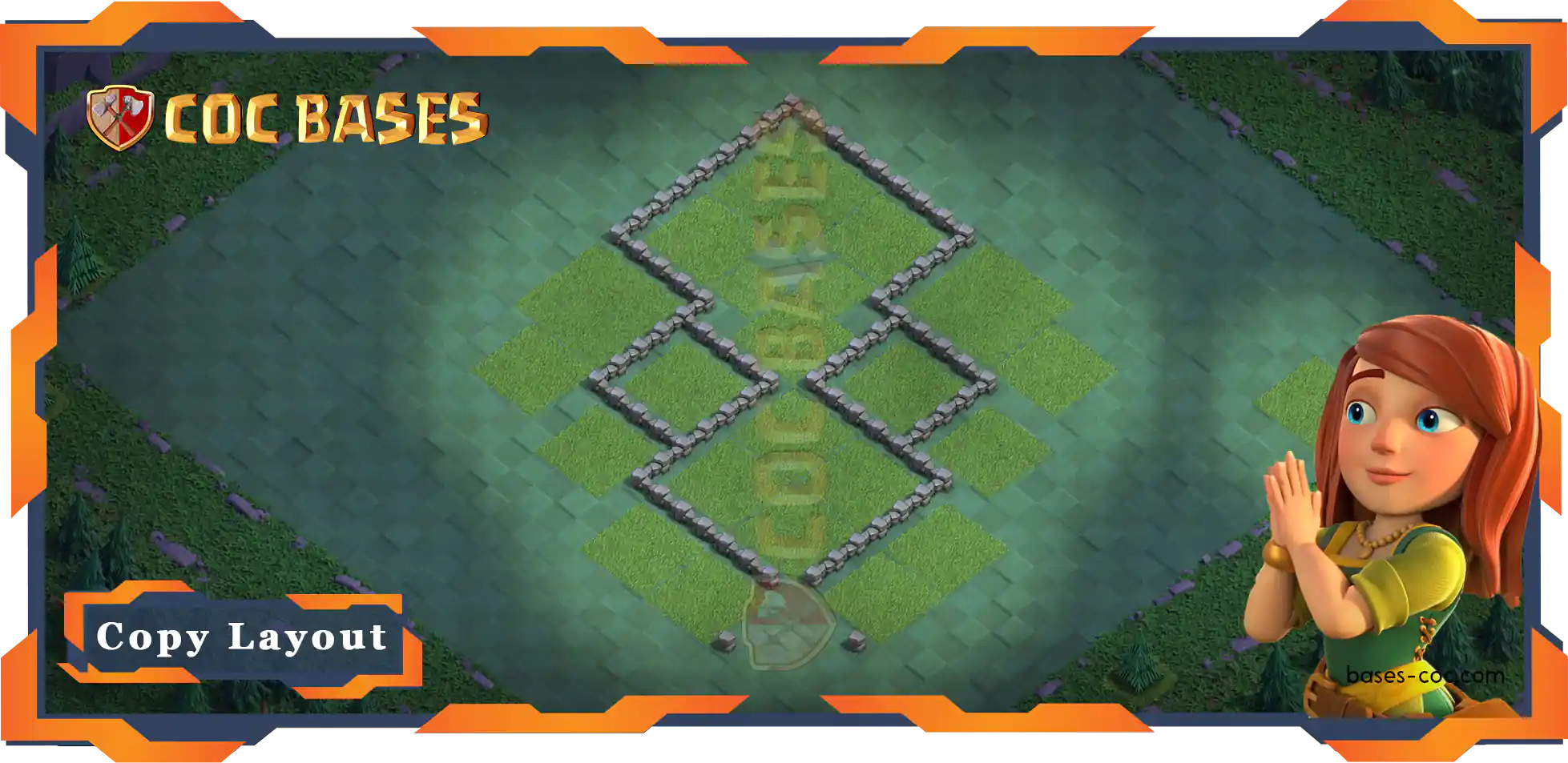 Coc Builder Bases Wall Best Builder Hall Level 4 Base with Link - Clash of Clans BH04 (27)