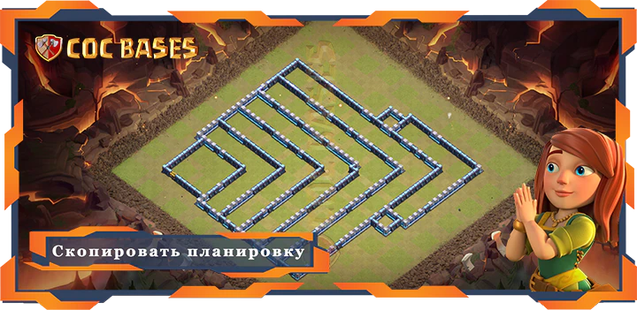 COC базы стен Топ Военная База TX14 с Ссылкой, Анти 3 Звезды, Анти Все, Военные КВЛ Планировка - Clash of Clans (58)