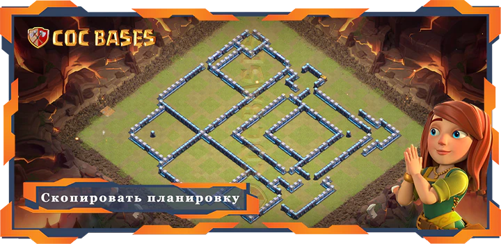COC базы стен Топ Военная база ТХ14 с ссылкой, Анти 2 Звезды, ВоенныеКВЛ, Легендарная лига планировка - Clash of Clans (41