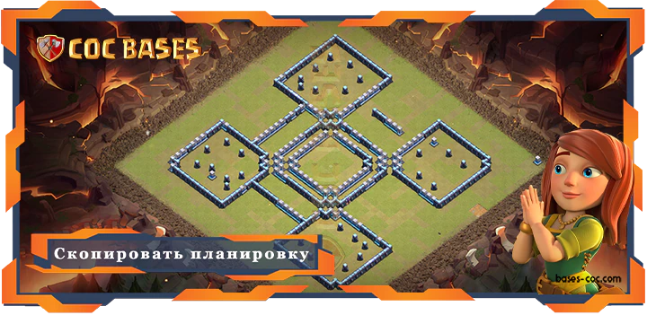 COC базы стен Топ Военные База TX15 с ссылкой, Анти 3 Звезды, Анти Все, ВоенныеКВЛ Планировка - Clash of Clans (47)