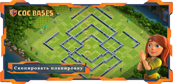 COC базы стен Топ Фарм база ТХ14 с ссылкой, Гибридные, Анти-Воздух Злектродракон планировка - Clash of Clans (33)