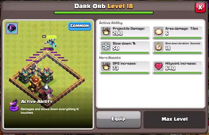 Dark Orb max level 18