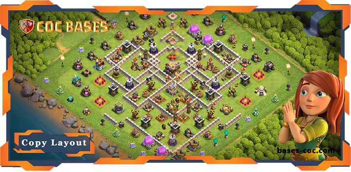 Top Anti 2 Star Base TH11 with Link, Anti Everything Layout - Clash of Clans (89)