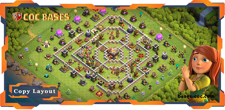 Top Anti 3 Star Base TH11 with Link, Anti Everything, Layout - Clash of Clans (87)
