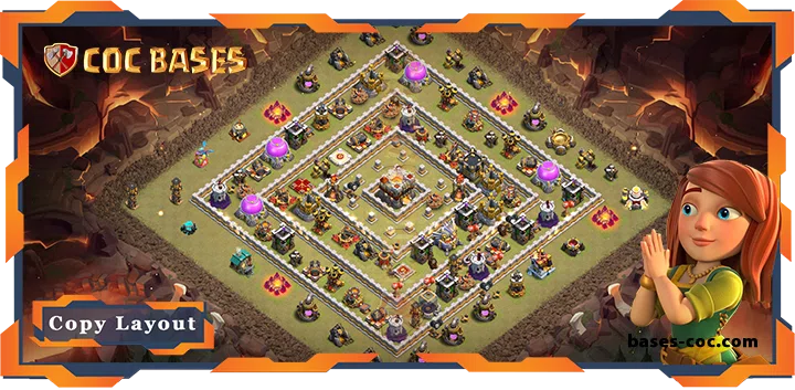 Top Base TH11 with Link, Anti 3 Star, WarCWL, Anti Everything Layout - Clash of Clans (91)