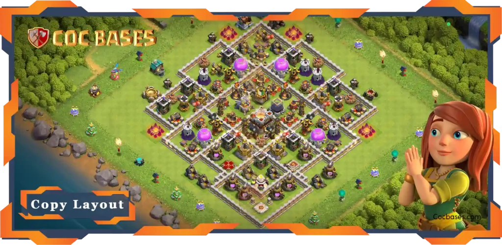 Top Base TH11 with Link, Anti Air / Dragon, Hybrid, Defence Layout - Clash of Clans (133) 28 Top Base TH11 with Link, Anti Air Dragon, Hybrid, Defence Layout - Clash of Clans (133)