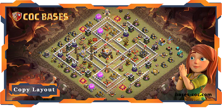 Top Base TH11 with Link, WarCWL, Anti 3 Star, Anti Everything Layout - Clash of Clans (76)