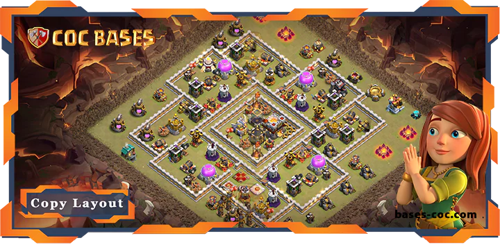 Top Base TH11 with Link, WarCWL, Anti Air Electro Dragon, Anti 3 Star Layout - Clash of Clans (68)