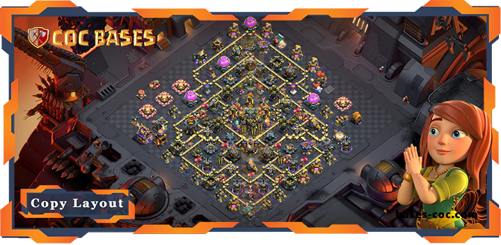 Top Base TH17 with Link, Anti 3 stars, WarCWL Layout - Clash of Clans (17) [Updated]