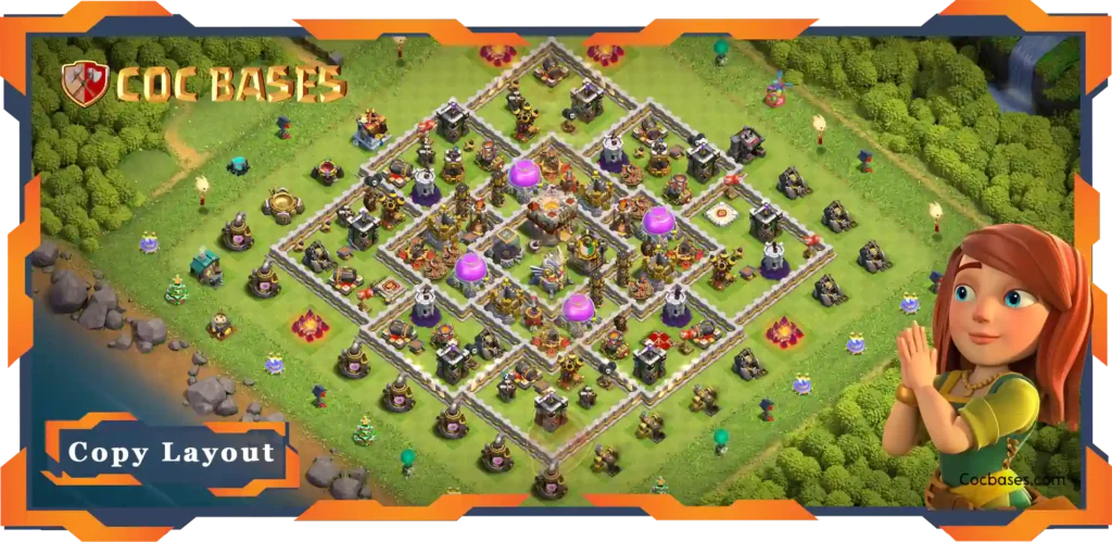 Top Farming Base TH11 with Link, Hybrid, Anti 2 Star Layout - Clash of Clans (101)