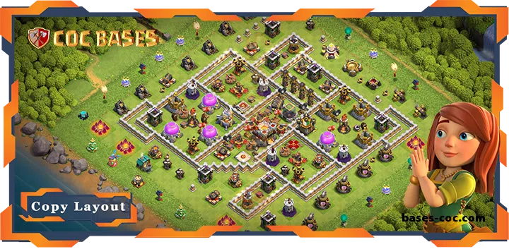 Top Farming Base TH11 with Link, Hybrid, Anti Everything Layout - Clash of Clans (98)