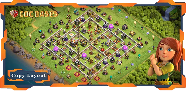 Top Farming Base TH11 with Link, Hybrid Layout - Clash of Clans (99)