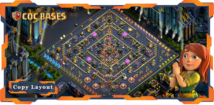 Top Farming Base TH17 with Link, Anti 3 stars, Hybrid Layout - Clash of Clans (02) [Updated]