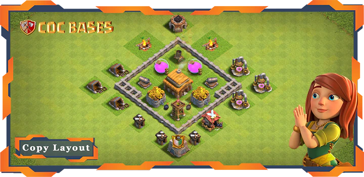 Top Farming Base TH3 max level, Anti Everything Layout - Clash of Clans (30)