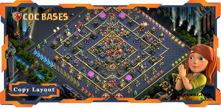 Top Hybrid Base TH17 with Link, Defense, Anti-Everything Layout - Clash of Clans (59) [Updated]