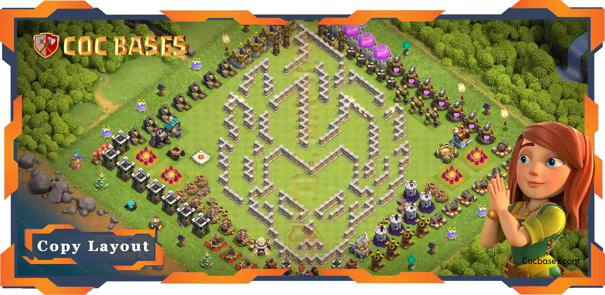 Top Troll Base TH11 with Link, Funny Layout - Clash of Clans (123)