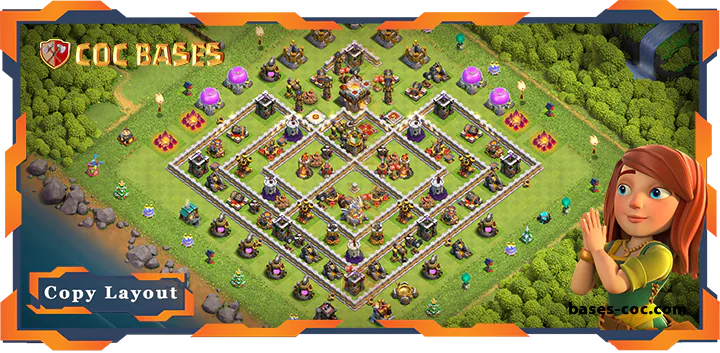 Top Trophy Base TH11 with Link, Anti Everything, Defence Layout - Clash of Clans (86)