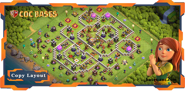 Top Trophy Base TH11 with Link, Hybrid, Defence, Anti Air Electro Dragon Layout - Clash of Clans (85)