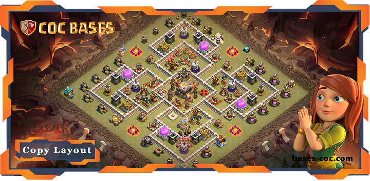 Top War Base TH11 with Link, Anti 2 Star, Anti Air Electro Dragon Layout - Clash of Clans (66)