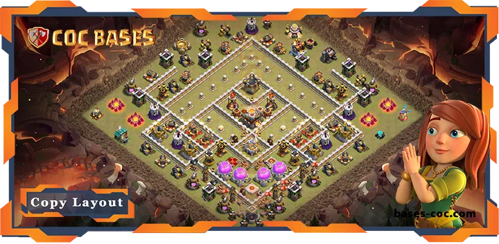 Top War Base TH11 with Link, Anti 2 Star, Anti Everything Layout - Clash of Clans (92)