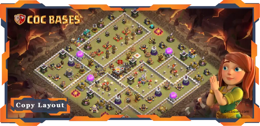 Top War Base TH11 with Link, Anti 2 Star, Anti Everything Layout - Clash of Clans (103)