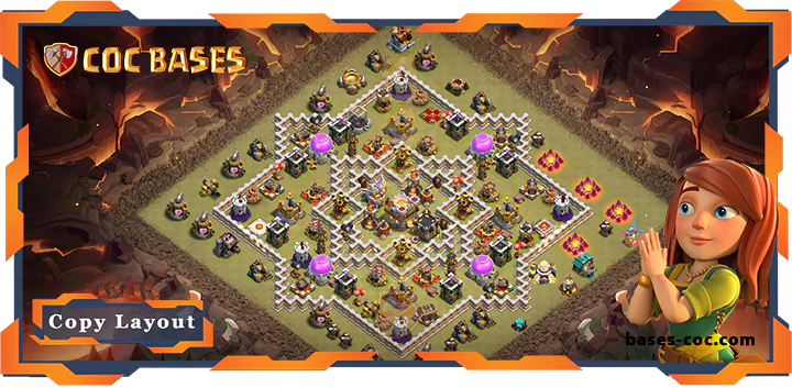 Top War Base TH11 with Link, Anti 2 Star, WarCWL Layout - Clash of Clans (78)