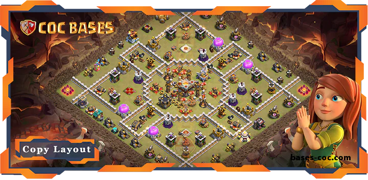 Top War Base TH11 with Link, Anti 3 Star, Anti Air Electro Dragon Layout - Clash of Clans (73)
