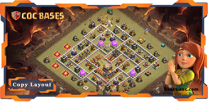 Top War Base TH11 with Link, Anti 3 Star, Anti Air Electro Dragon Layout - Clash of Clans (77)
