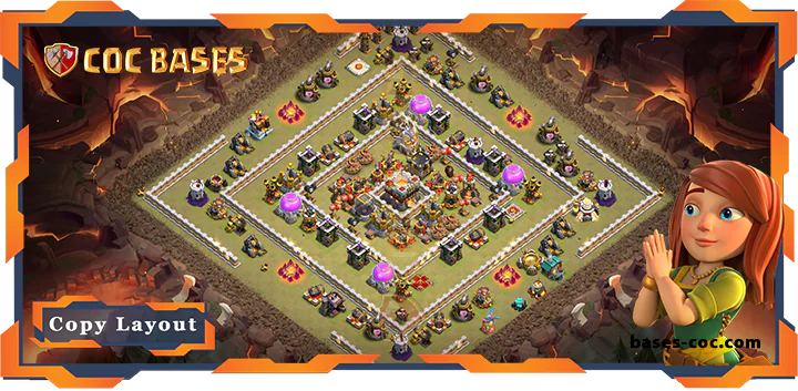 Top War Base TH11 with Link, Anti 3 Star, Anti Air Electro Dragon Layout - Clash of Clans (80)