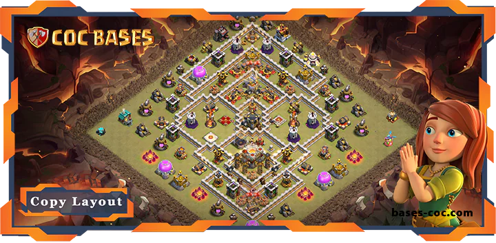 Top War Base TH11 with Link, Anti Air Electro Dragon, Anti 3 Star, WarCWL Layout - Clash of Clans (63)