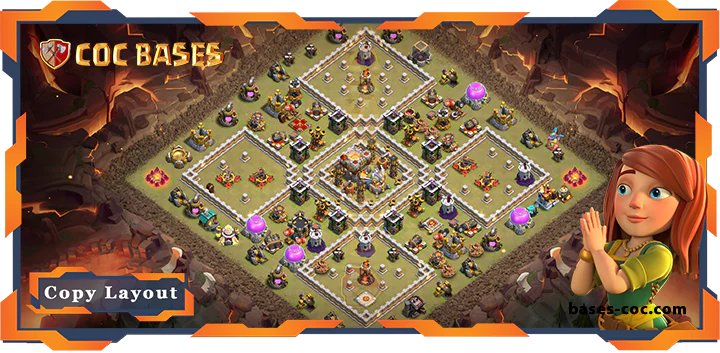 Top War Base TH11 with Link, Defence, Anti Everything Layout - Clash of Clans (84)