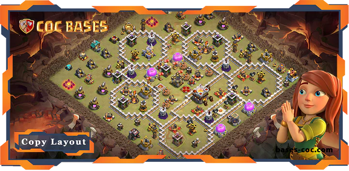 Top War Base TH11 with Link, Defence, Anti Everything Layout - Clash of Clash (88)
