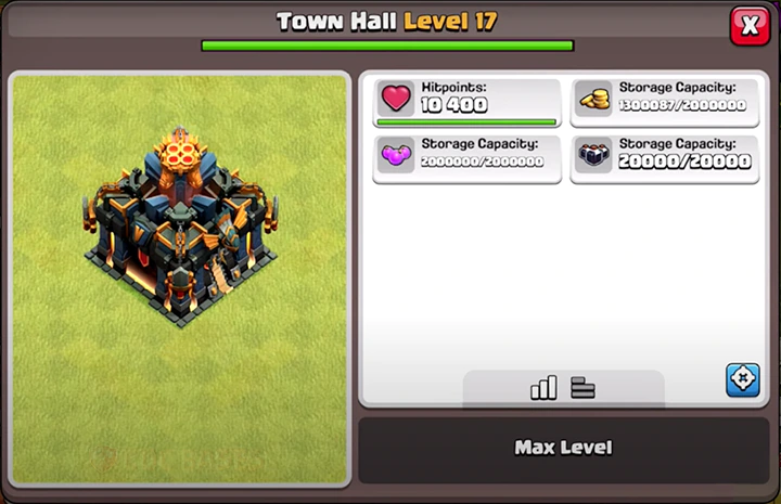 Upgraded Townhall 17 with Weapon