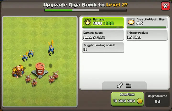 Upgrade Giga Bomb to level 3
