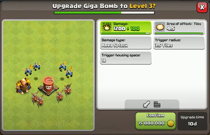 Upgrade Giga Bomb to level 3