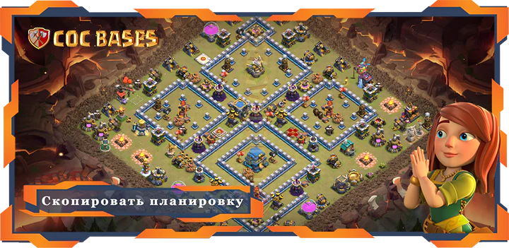 Топ Военная база ТХ12 со ссылкой, Защита, ВойнаКВЛ, Анти Все, Планировка - Clash of Clans (47)