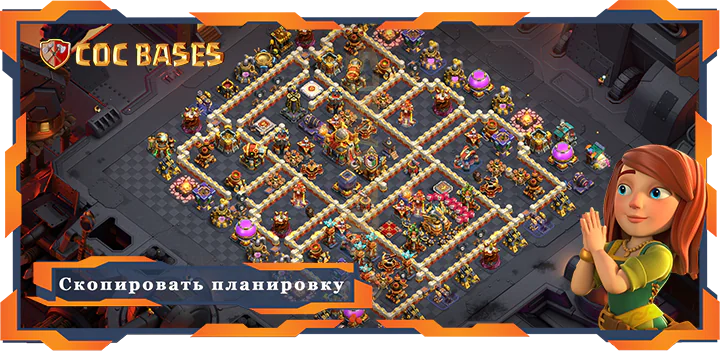 Топ база Tx16 с ссылкой, ВоенныеКВЛ, Анти 3 Звезды Планировка - Clash of Clans (39)