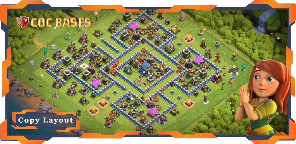 Top Anti 2 Star Base TH12 with Link, Legend League Layout - Clash of Clans (116)