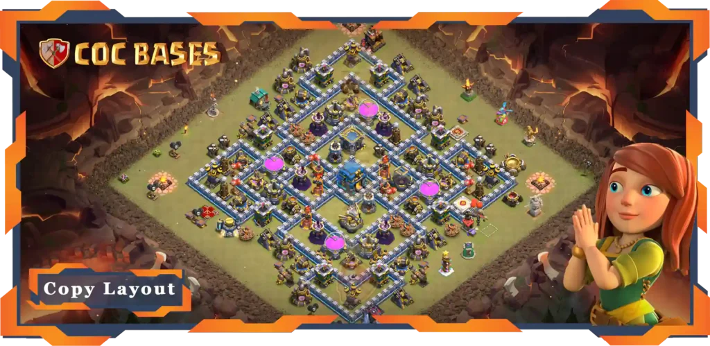 Top Anti 2 Star Base TH12 with Link, WarCWL, Anti Everything Layout - Clash of Clans (127)