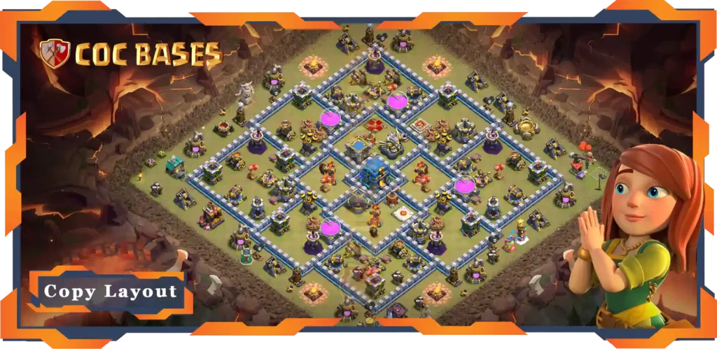 Top Anti 3 Stars Base TH12 with Link, WarCWL, Anti Everything Layout - Clash of Clans (148)
