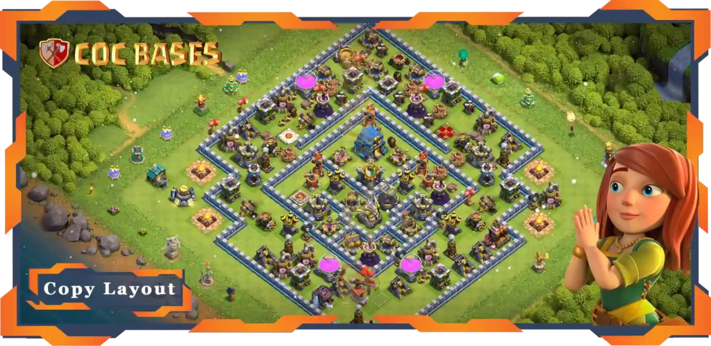 Top Base TH12 with Link, Hybrid, Anti 2 Star Layout - Clash of Clans (65)