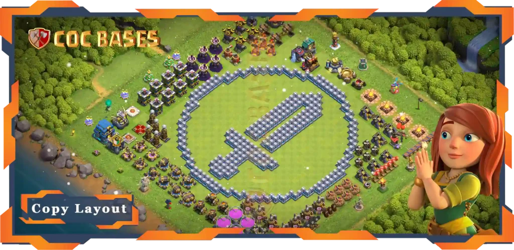 Top Base TH12 with Link, TrollFunny Layout - Clash of Clans (123)