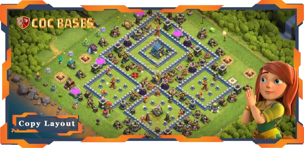 Top Base TH12 with Link, Unbeatable, Anti Air Electro Dragon Layout - Clash of Clans (64)