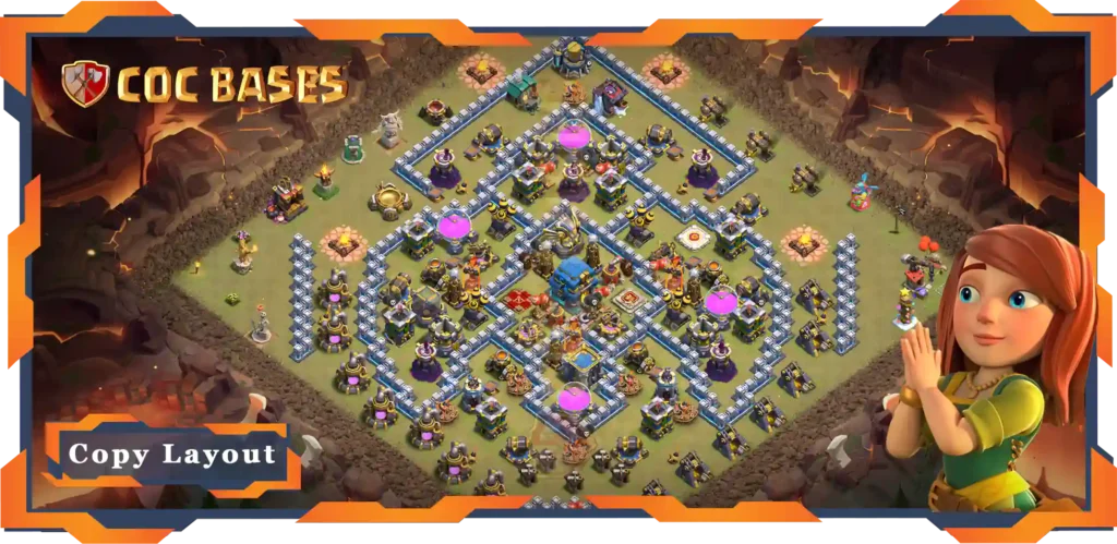 Top Base TH12 with Link, WarCWL Layout - Clash of Clans (138)