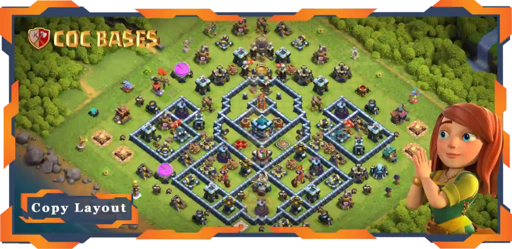 Top Base TH13 with Link, Anti 2 Stars, Anti Everything Layout - Clash of Clans (81)