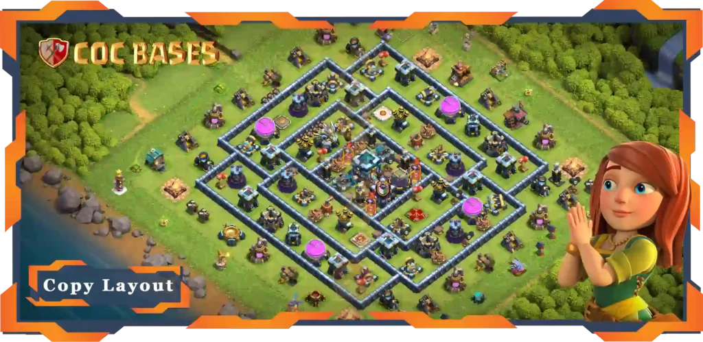 Top Base TH13 with Link, Anti 3 Star, Hybrid Layout - Clash of Clans (66) 7 Top Base TH13 with Link, Anti 3 Star, Hybrid Layout - Clash of Clans (66)