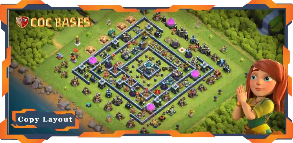 Top Base TH13 with Link, Anti Air Electro Dragon, Anti 3 Stars Layout - Clash of Clans (90)